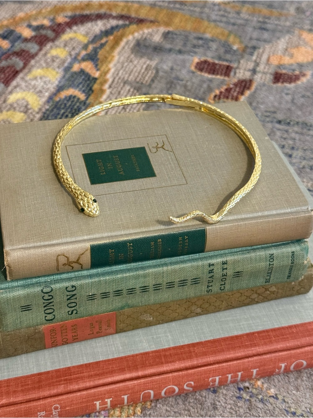Gold Tone Serpent Snake Collar Choker Necklace Open Wrap Statement
